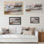 «Pastel White Boat On Calm Sea», reproduction sur toile flottante-979570059-979570062