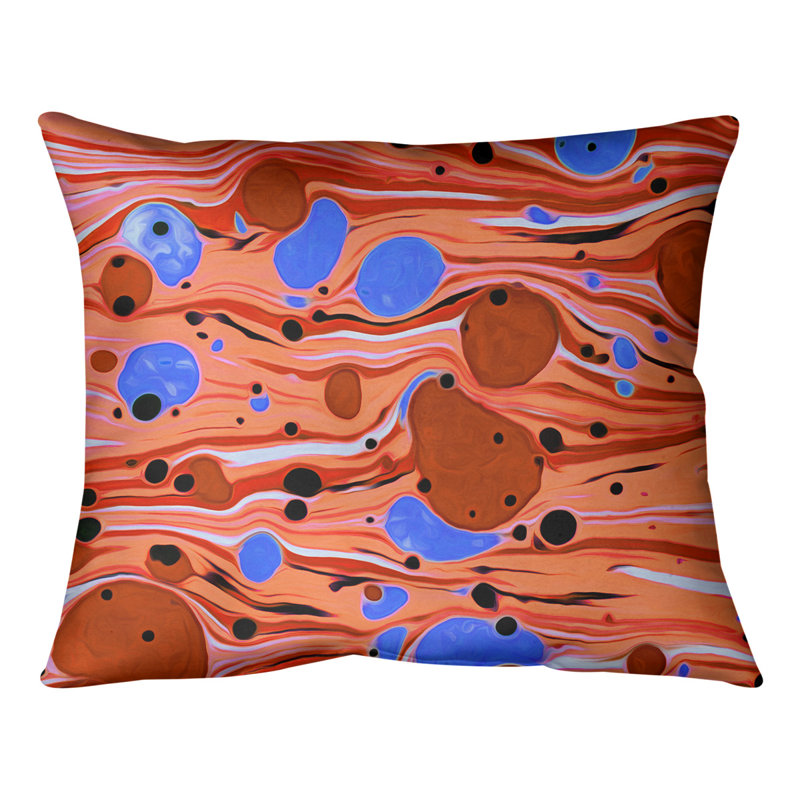 Coussin Swirls, 10 po x 14 po, Orange/bleu, Duvet synthétique