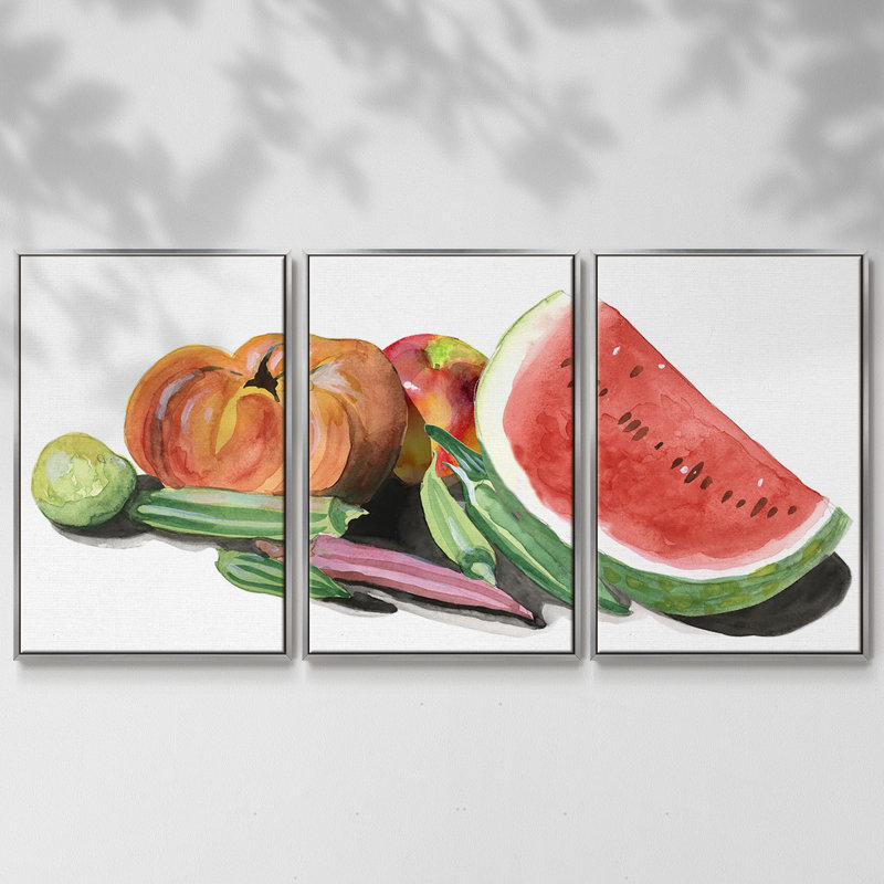 Farmers Market II 3 pièces, H 24 po x l 48 po x P 2 po, Argent