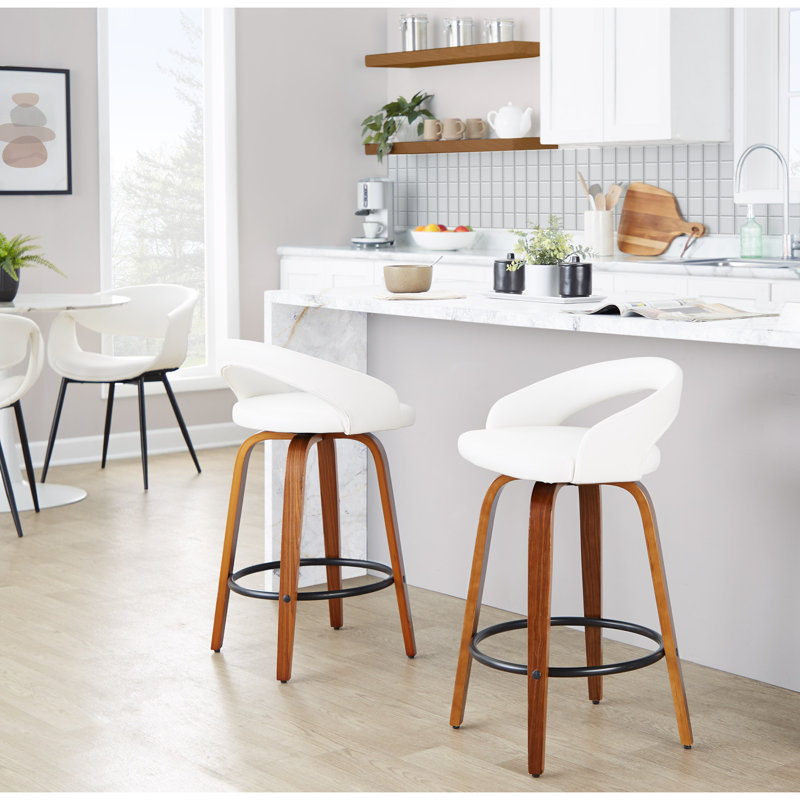 Contemporary Counter Stool, Blanc