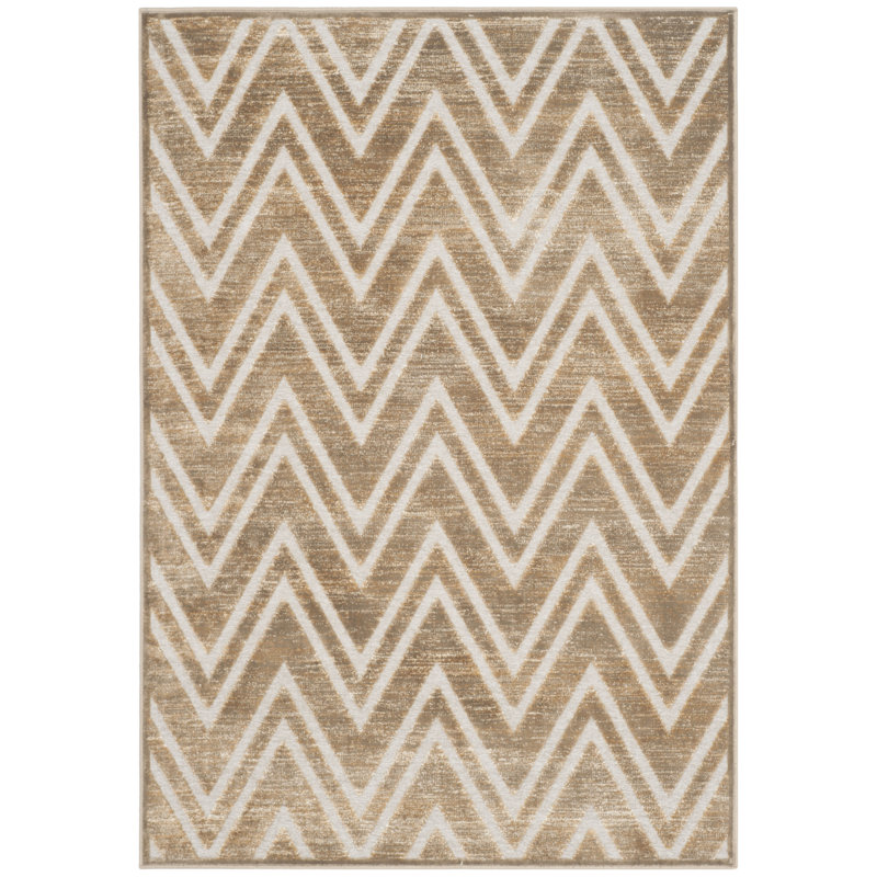 Tapis performance à chevrons Haileymarie, Rectangle 4 pi x 5 pi 7 po