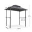 Abri de jardin pour barbecue à deux niveaux à toit souple, abri de barbecue en acier robuste avec comptoirs latéraux et crochet de suspension pour la cour arrière, kaki