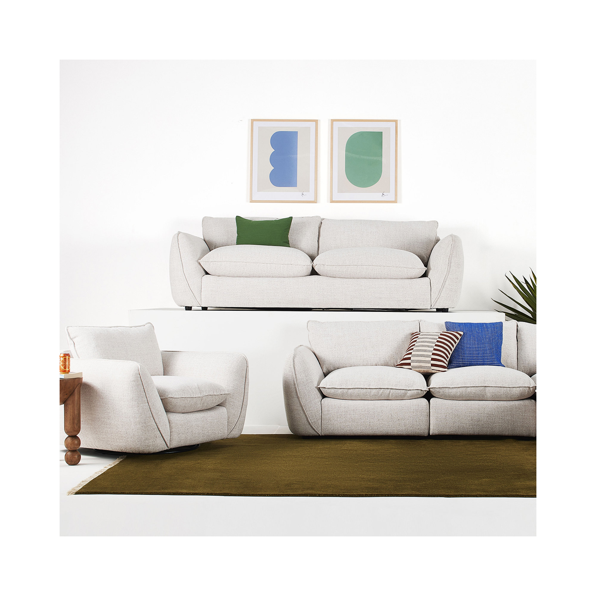 Keyhole 4-6. Set Of 3 by Lee Lessem, Maple Framed, 30" H x 24" W x 1.25" D