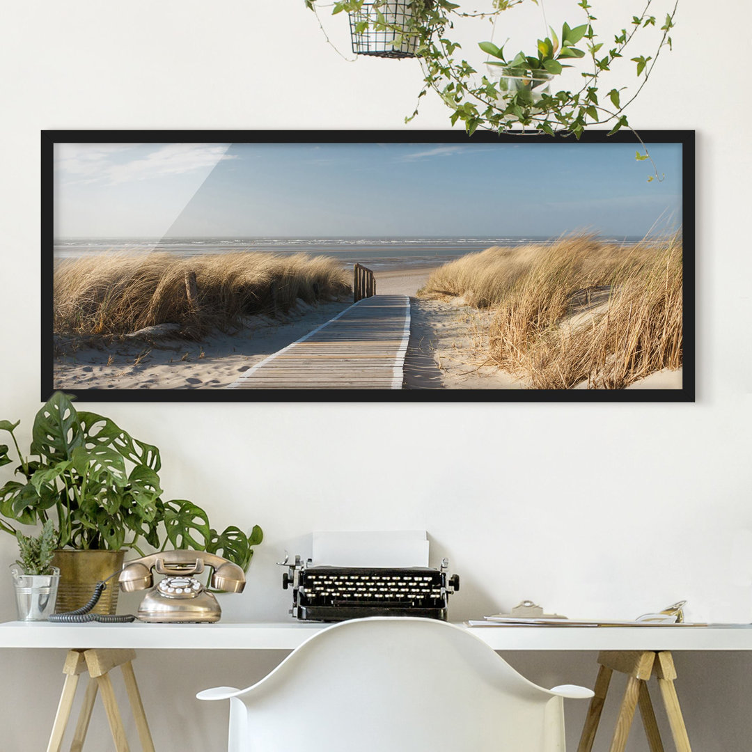 Bild mit Rahmen - Ostseestrand - Panorama-Landschaft - A