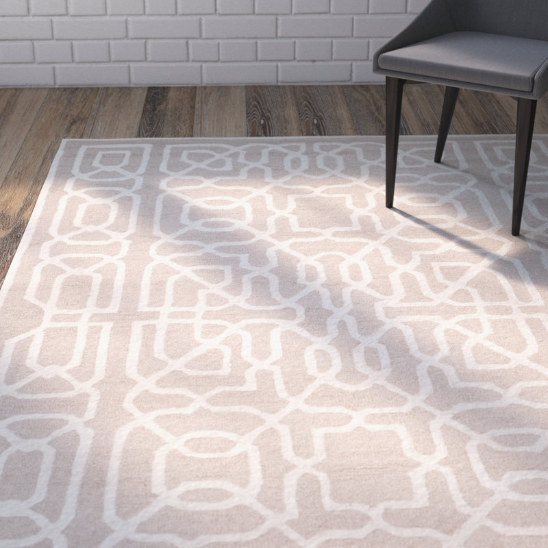 Cannen Hand Tufted Wool Geometric Rug, Rectangle 4' x 6'