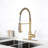 Pull Down Sprayer Spring Kitchen Sink Faucet