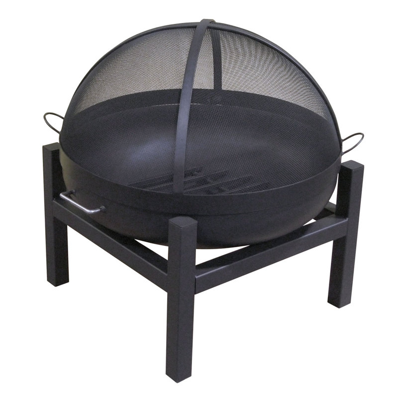 Tucca Round Steel Wood Burning Smokeless Fire Pit, 55" H x 38" W x 36" D
