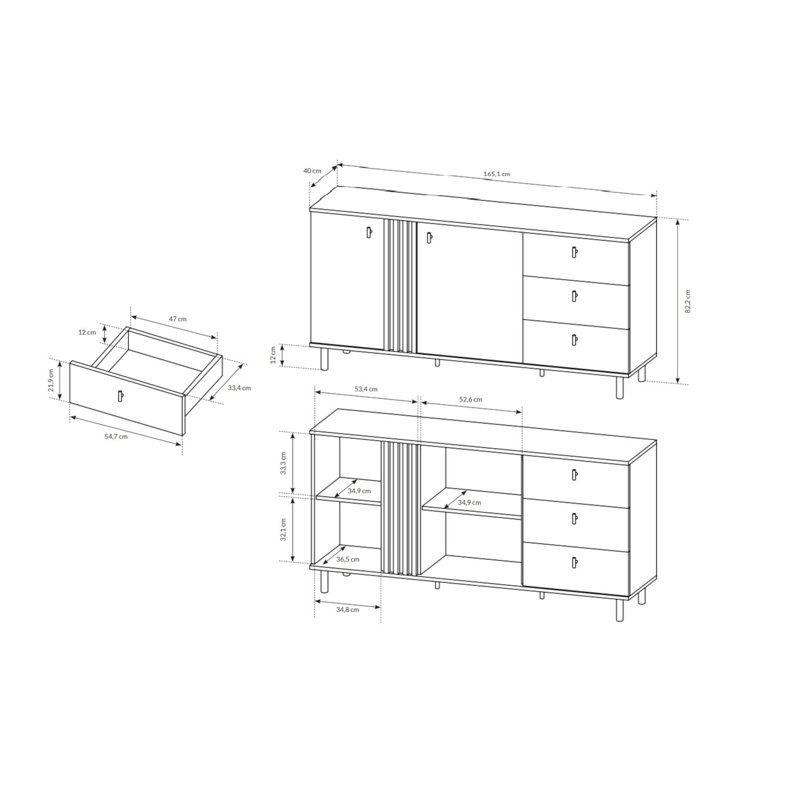 Adeela 165cm Sideboard