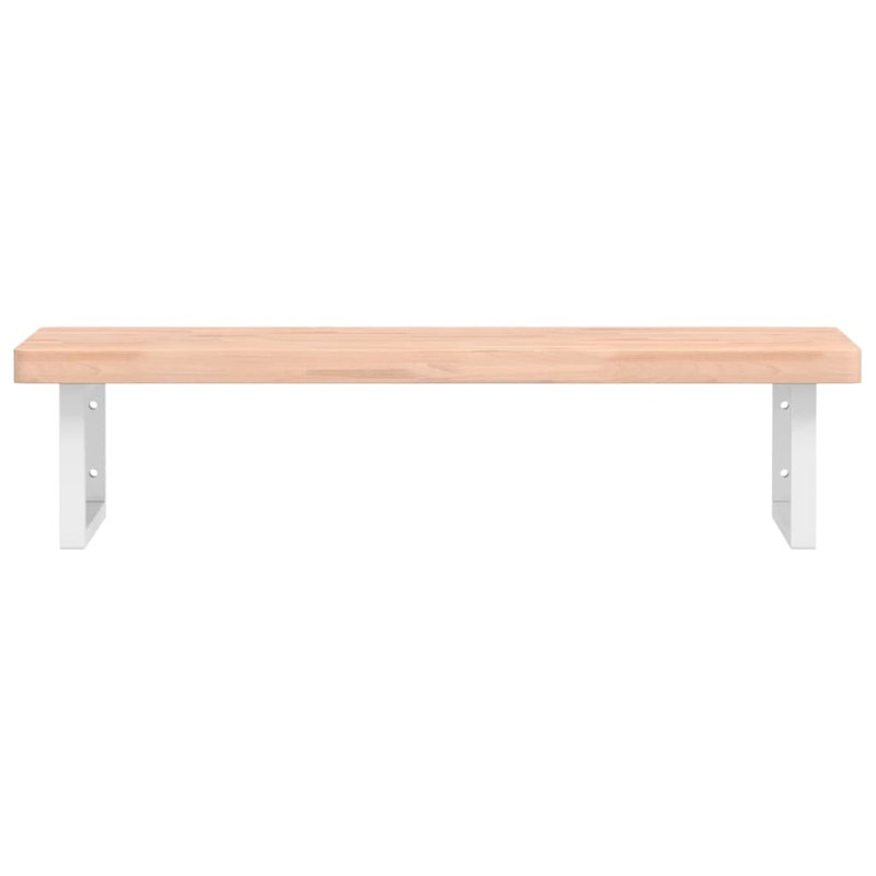 Bryonna 100cm Solid Wood Bathroom Vanity Top, Beech/White