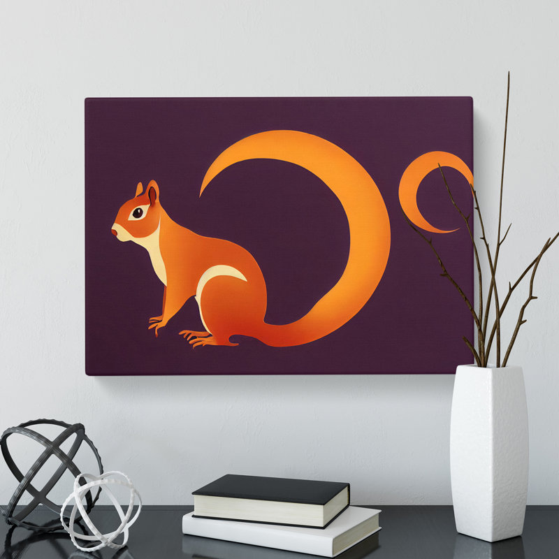 The Terrific Squirrel Abstract - Wrapped Canvas, 40cm H x 60cm W x 3cm D