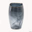 Vase en verre noir fumé de 23,6 x 11,9 x 23,6 cm avec bordure dorée