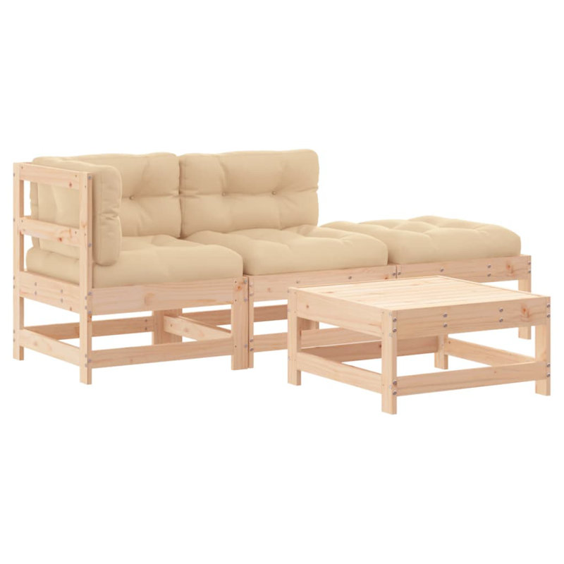 Ensemble de conversation avec coussins Circee, Beige, Brun