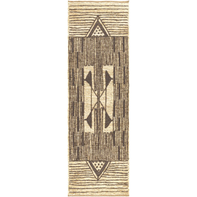 Tapis blé / gris anthracite noué à la main Boman Southwestern