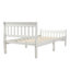 Lit plateforme, cadre de lit simple, lit-bateau avec tête et pied de lit-404512319