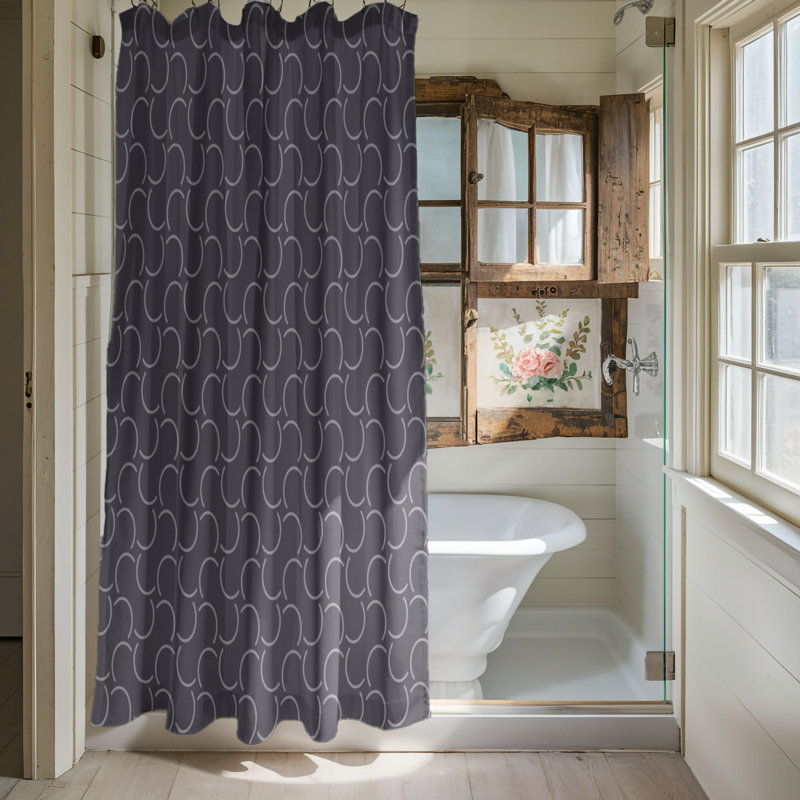 Rideau de douche 1 pièce, Gris foncé, H 74 po x l 35 po