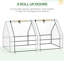 Mini serre blanche portative L 6 pi x l 3 po pour l'extérieur avec housse en PE et support structurel de renforcement horizontal