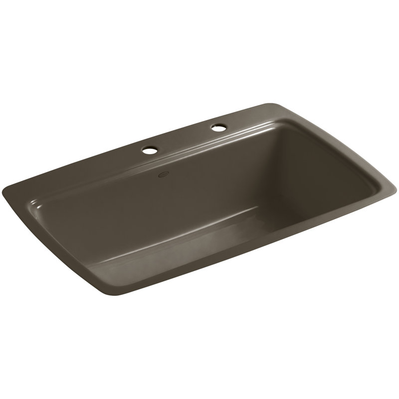 Cape Dory 33" L x 22" W x 9.625" D Drop-in Single-Bowl Kitchen Sink, 2 Hole, Suede