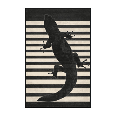 Machine Washable Oryn Salamander Modern Striped Rug in Gray – Binding