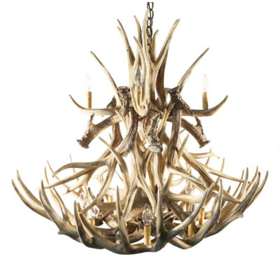 Lustre à niveaux 12 lumières façon bougie Delphine