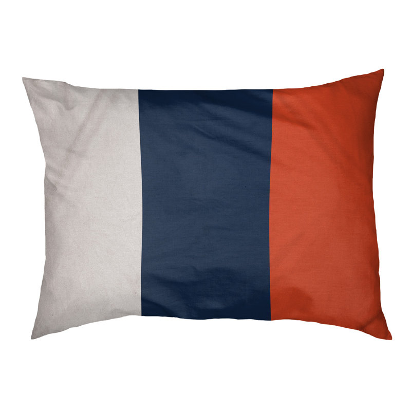 Coussin Atlanta, Grand (l 40 po x P 30 po x H 6,5 po), White/Navy/Orange