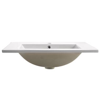 CheviotProducts Cheviot Products 17.75'' White Vitreous China Rectangular  Drop-in Bathroom Sink with Overflow & Reviews