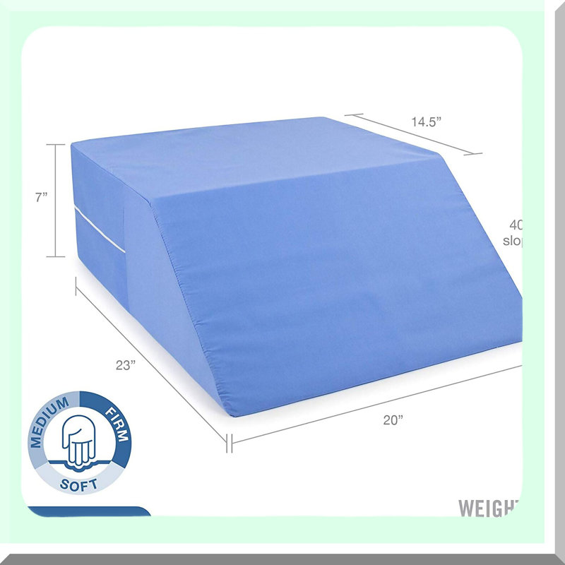 ElevateEase Leg Support Pillow - Orthopedic Foam Wedge for Improved Circulation, Back Pain Relief, Post-Surgery Recovery - Blue 8"