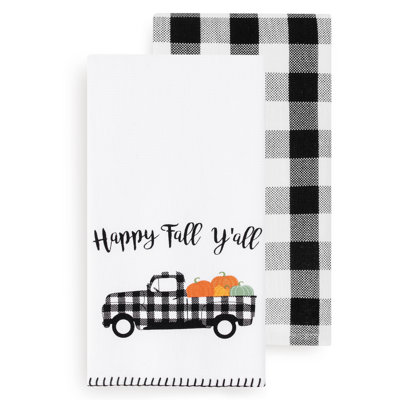 Ensemble de 2 serviettes Zarrukh Happy Fall Y'all and Check Kitchen