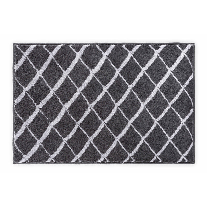 Diamond Non-Slip Bath Rug, 70 x 120cm, Natural