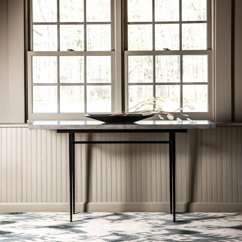 Wick Console Table, Black, 32" H x 42" W x 11.5" D, Gray