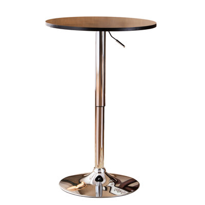 Modern Black Adjustable Desk - Metal Cylinder & Base 24" Practical Height Wood Table Wide Gas Lift Mechanism