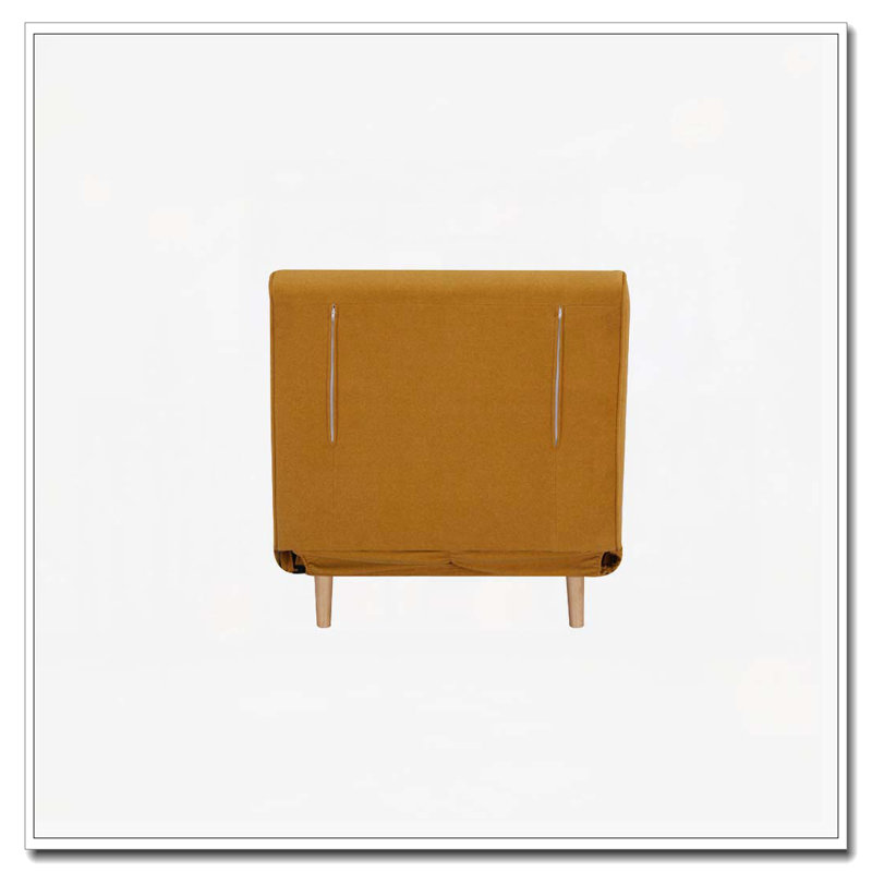 Fauteuil d'appoint rembourré convertible, Jaune moutarde