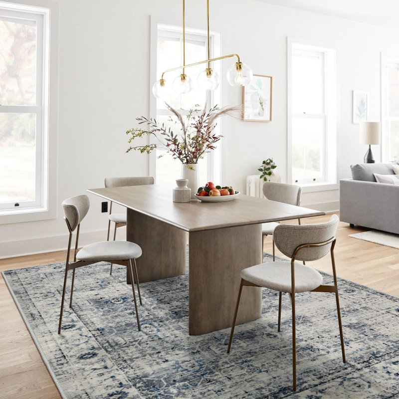 Clotilde Vintage Machine Washable Area Rugs Perfect for Living Room, Dining Room, Bedroom, Rectangle 6' x 9'