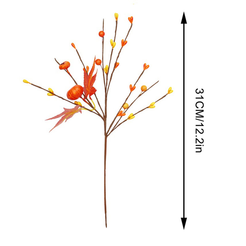 Cueillette artificielle de feuilles d'érable et de baies artificielles pour la décoration d'automne - 12,2 po