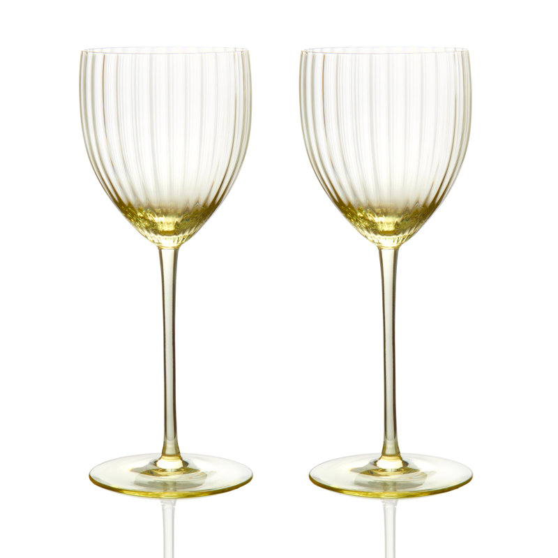 Quinn Crystal White Wine Glass, Citrine