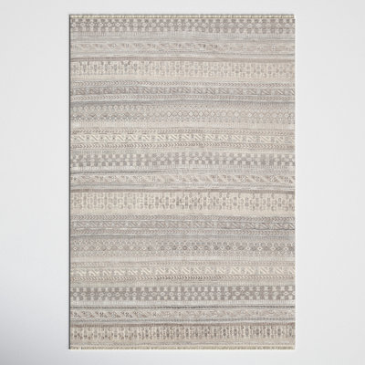 Indrakumar Southwestern Hand-Knotted Camel/Ivory/Light Gray Area Rug