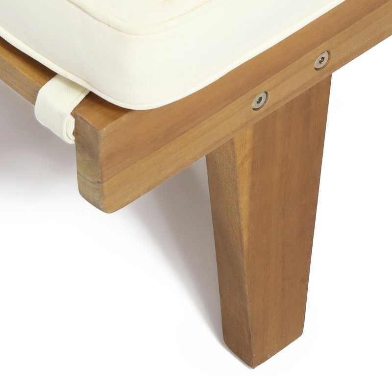 Chaise longue d'extérieur, Blanc/naturel