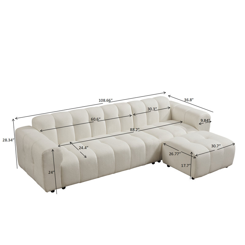 Sarinna Upholstered Sectional Right Hand Facing