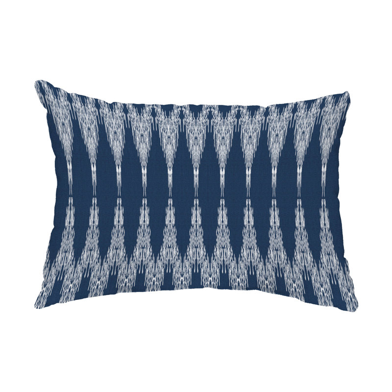Geometric Outdoor Reversible Throw Pillow, Blue