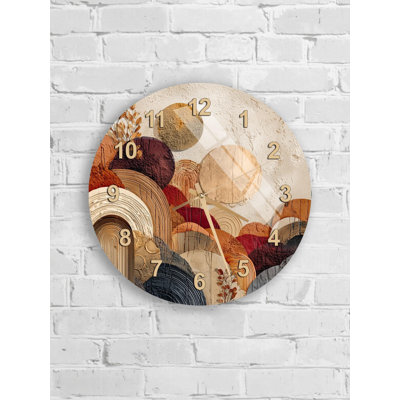 Horloge murale en verre trempé beige