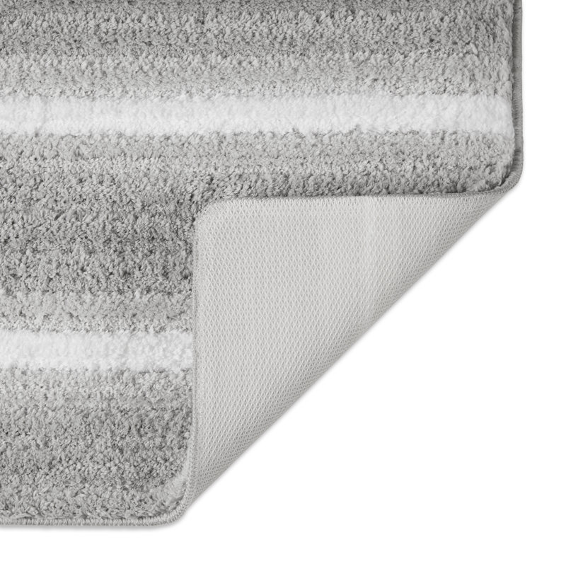Edward Non-Slip Bath Mat, Gray/White, 48" L x 27" W