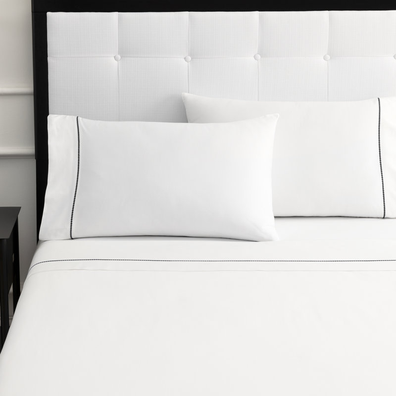 Dot Sheet Set, Queen Sheet Set, White/Black 