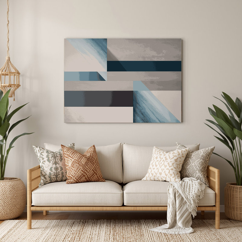 Minimalisme 44, art mural en métal bleu, H 8 po x l 10 po