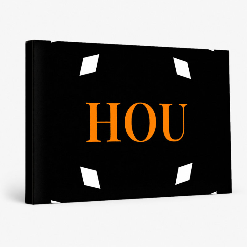 Monogramme Houston Luxury Diamond - blanc, noir, orange, H 12 po x l 18 po