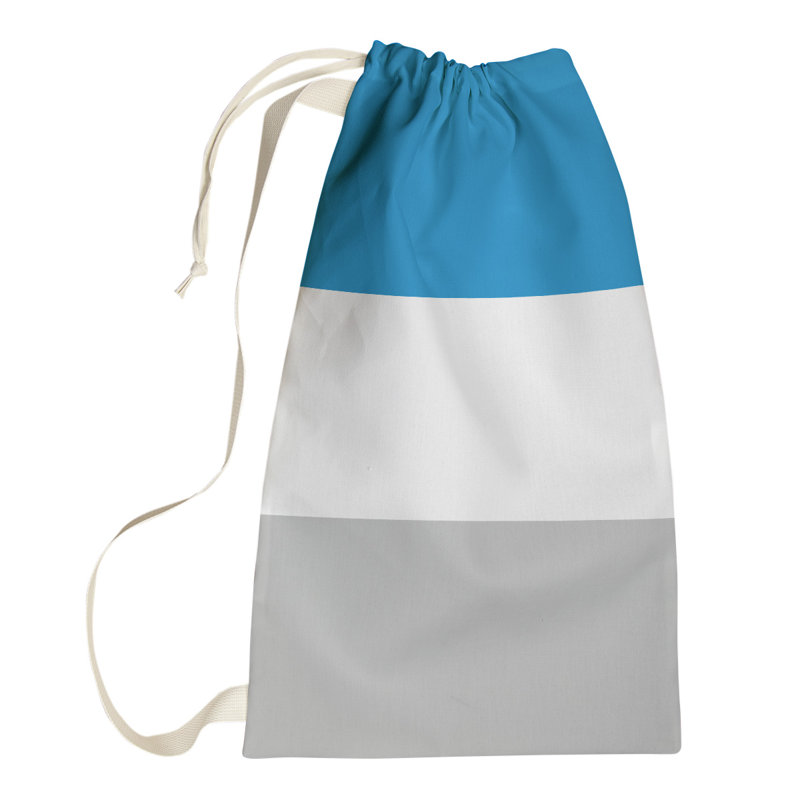 Boston Fabric Laundry Bag with Handles, Medium (36" H x 28" W), Blue Accent
