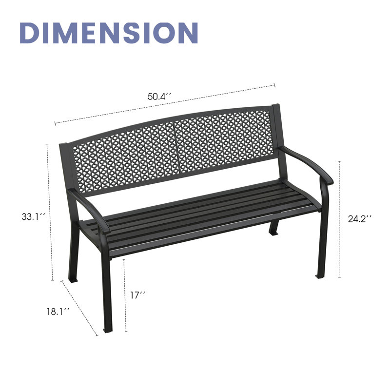 Banc de jardin en métal pour l'extérieur