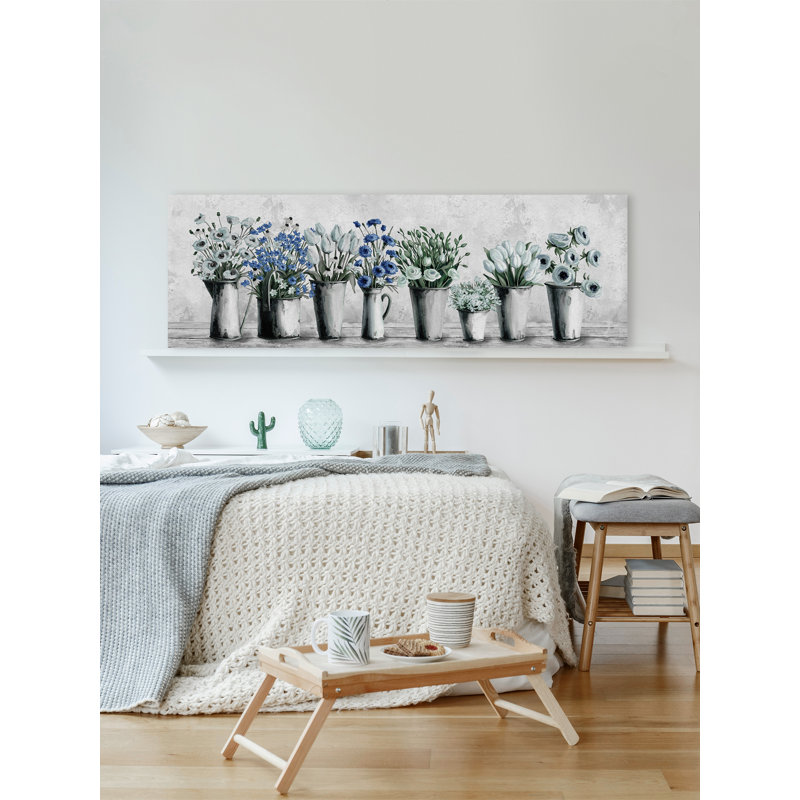 Tulips And Blues - Wrapped Canvas Painting, 51cm H x 152cm W x 3.81cm D