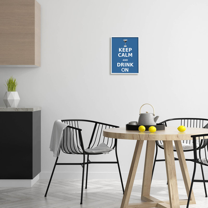 «Keep Calm & Drink On Martini», art de la giclée encadrée par Marcus Jules, H 14 po x l 11 po x P 1,5 po