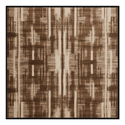 Machine Washable Abstract Brown Area Rug