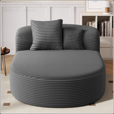 Chaise Lounge Sofa Boneless Couch 51.6" Sofa Bed Compression Sofa Couch with Two Supportive Pillows