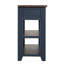 Console bleue 48 po, bois de pin massif, 3 tiroirs et 2 tablettes, fonctionnelle pour le bureau personnel, bois de chambre à coucher - bleu, tiroirs de rangement, couloir-689456593-689456594